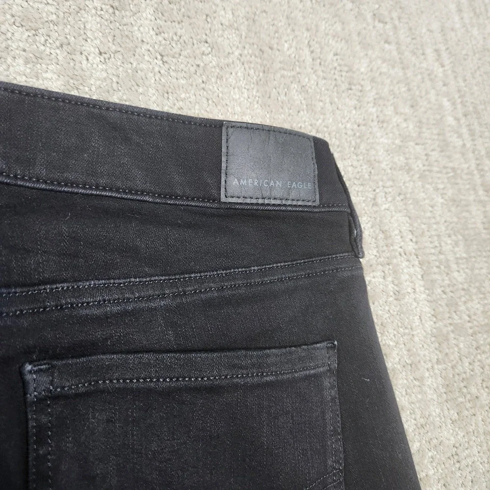 American Eagle Jeans Women 6 Long Hi Rise Jegging Stretch Denim Y2K Black Preppy